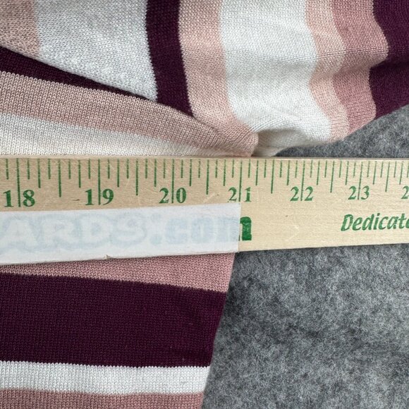 Torrid Sweater Womens Plus 2X Purple Pink Striped Cold Shoulder Knit 3/4 Sleeve - Picture 10 of 11